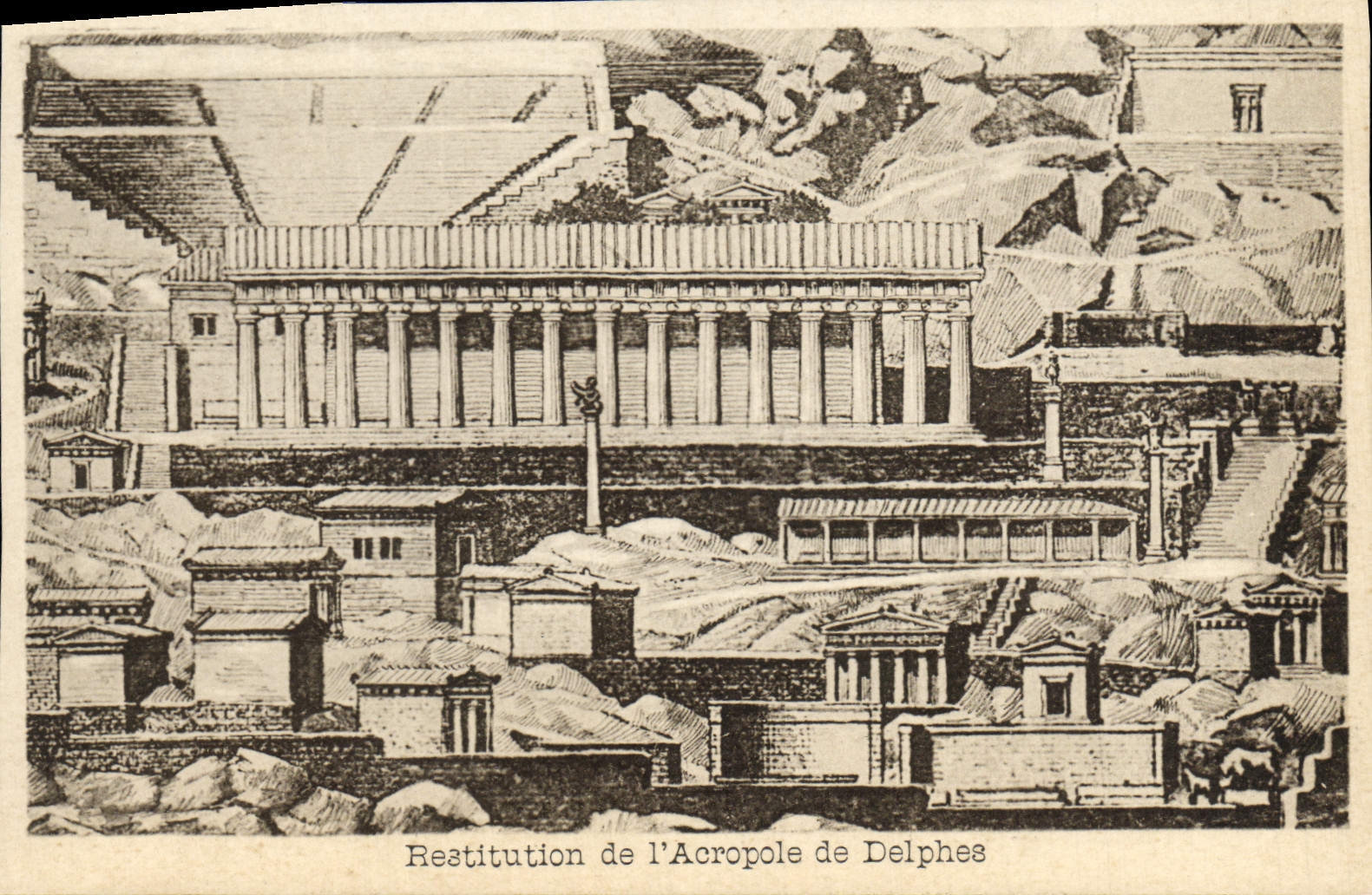 CPA Restituttion de L'Acropole de Delphes Grece