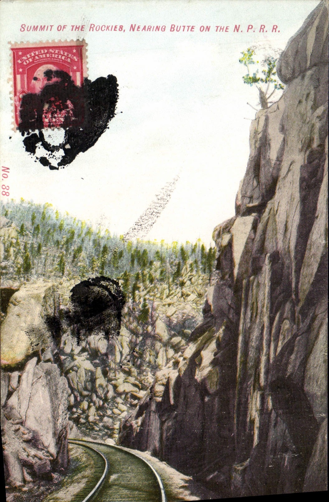 VINTAGE POSTCARD Summit off The Rockies Nearinbg Ridges one the NPRR