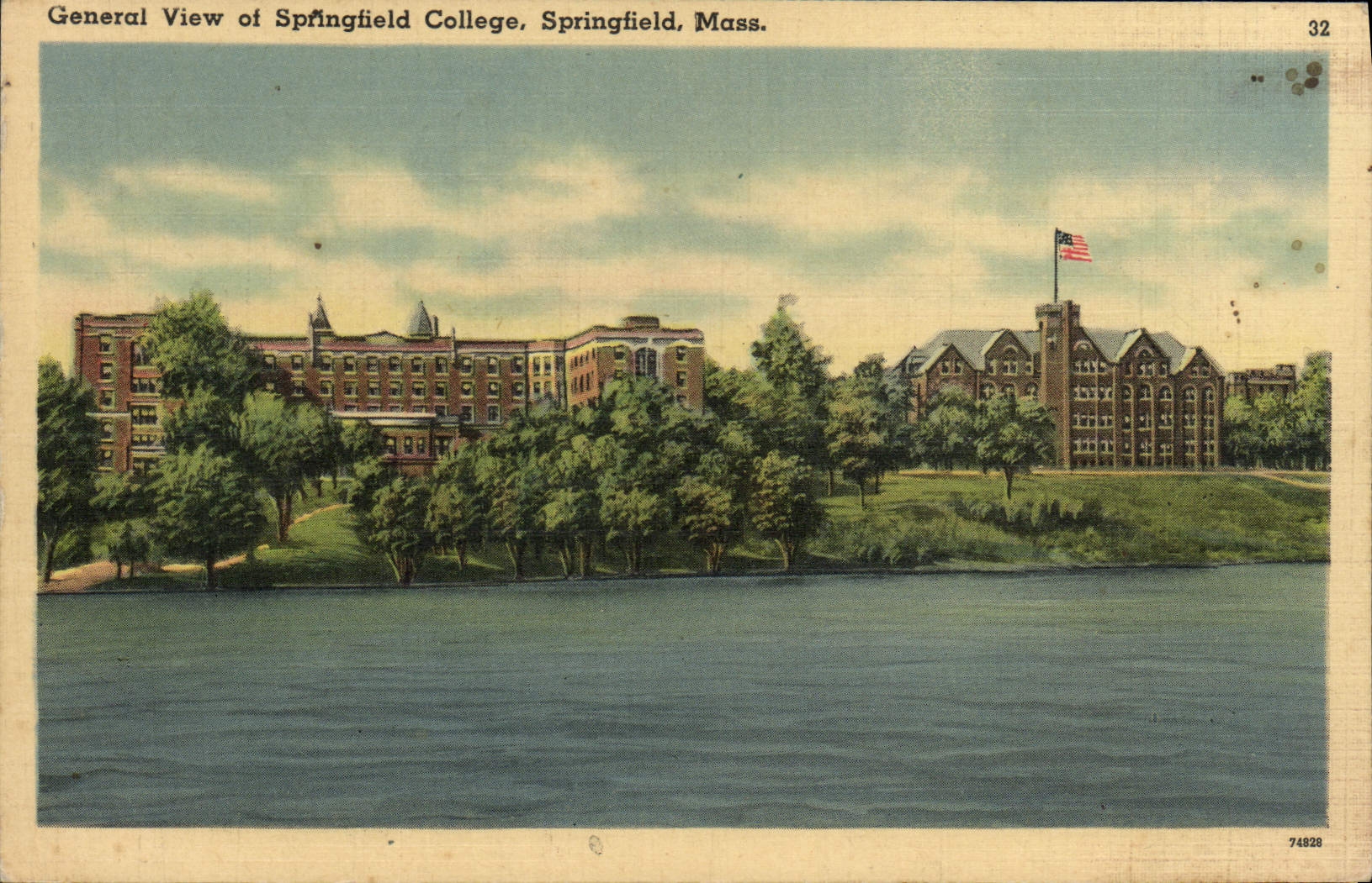VINTAGE POSTCARD General View off Springfield College Springfield Farmhouse