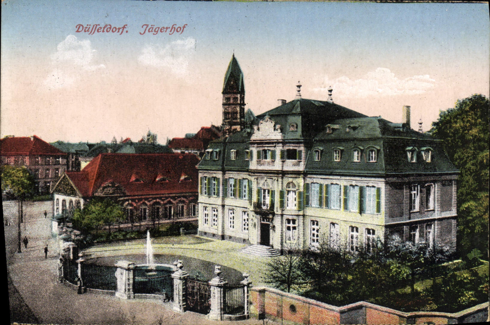 VINTAGE POSTCARD Dusseldorf Jagerhof