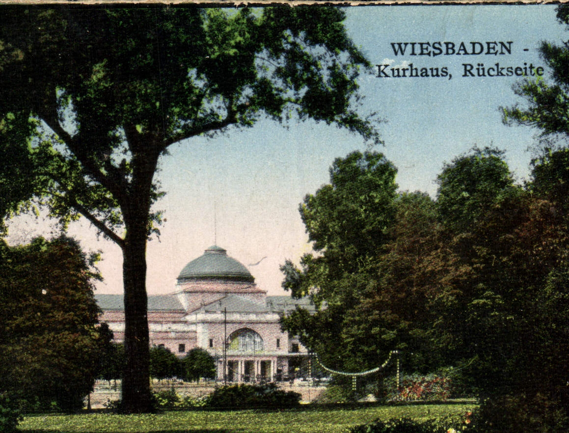 CPA Wiesbaden Kurhaus Ruckseite