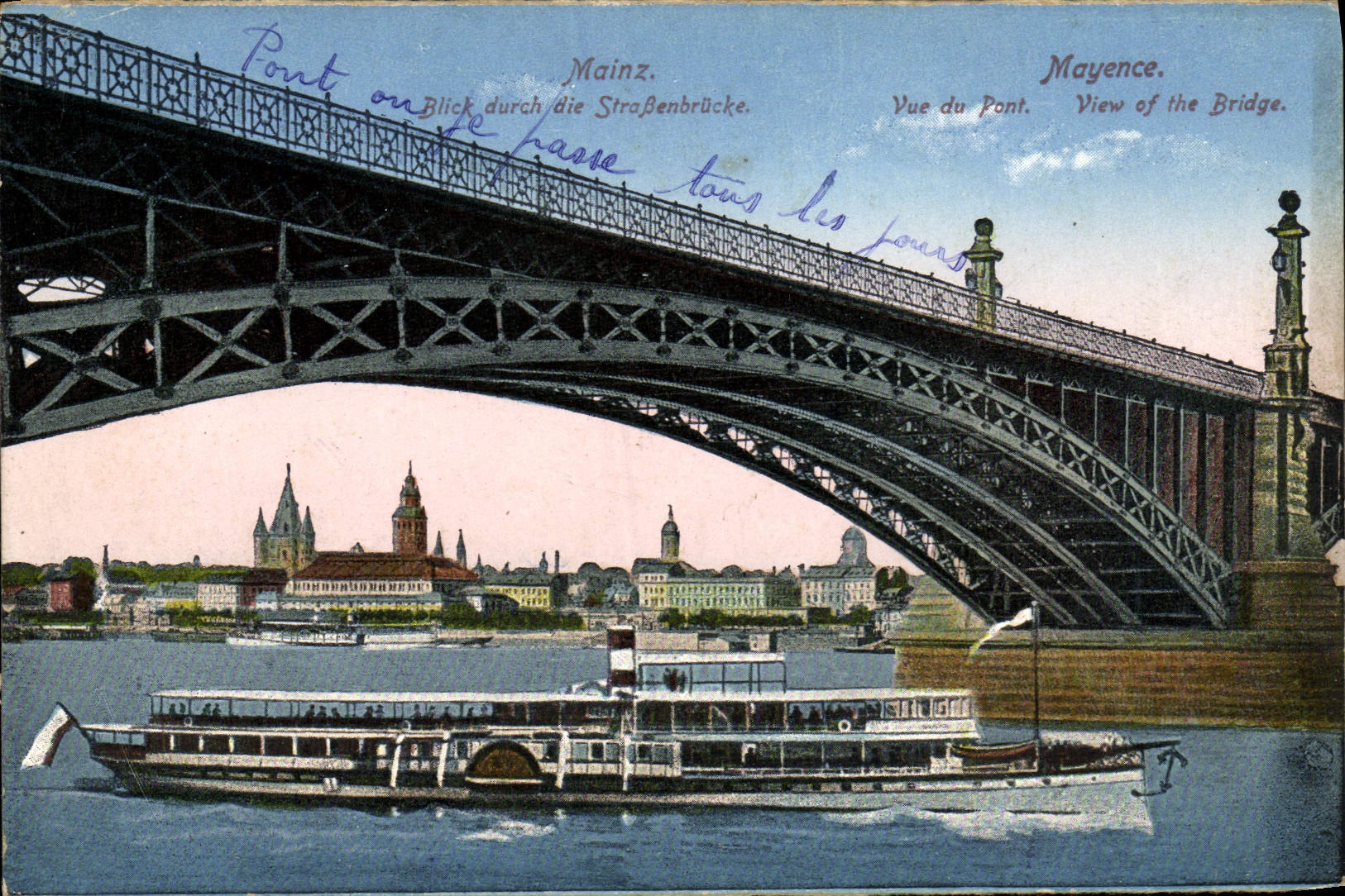 CPA Mainz Mayence Vue Du Pont Bateau