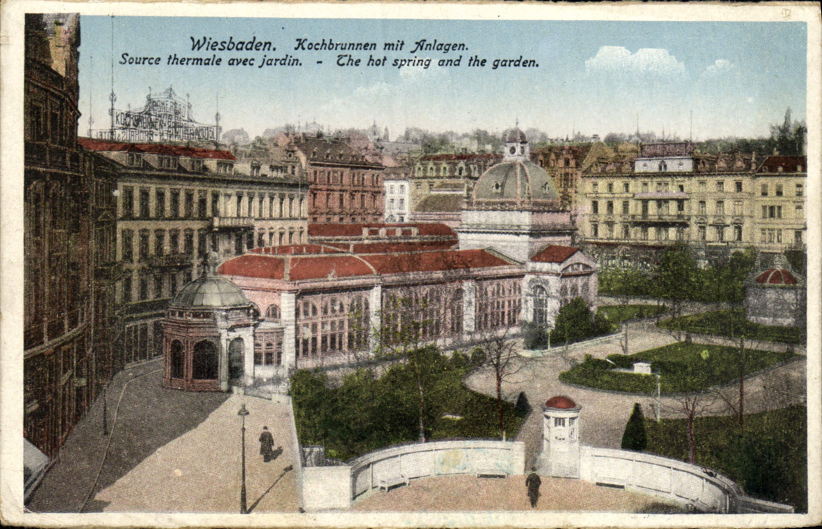 CPA Wiesbaden Kochbrunnen Mit Anlagen