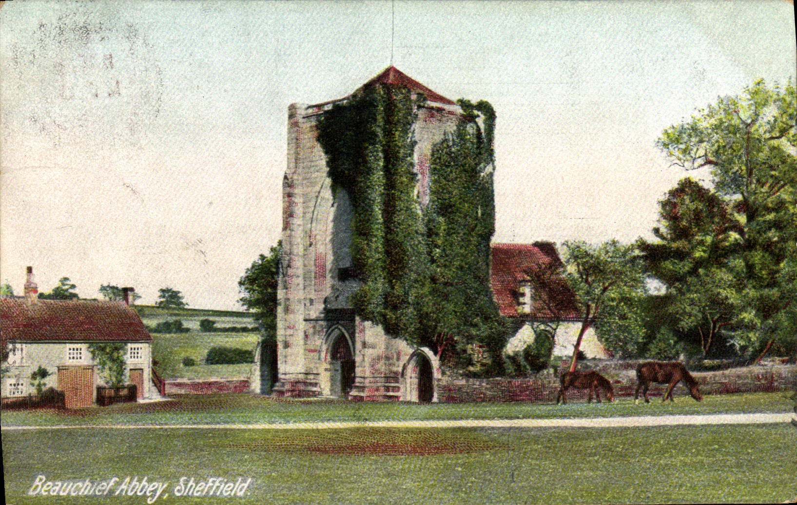 VINTAGE POSTCARD Beauchief Abbey Sheffield