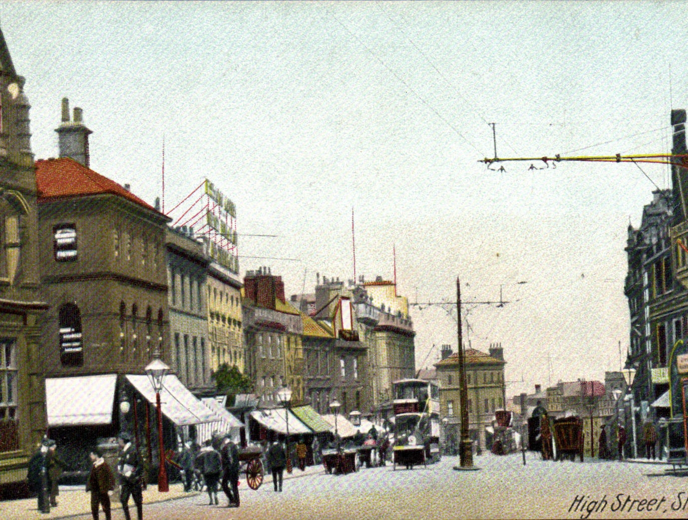 VINTAGE POSTCARD High Street Sheffield