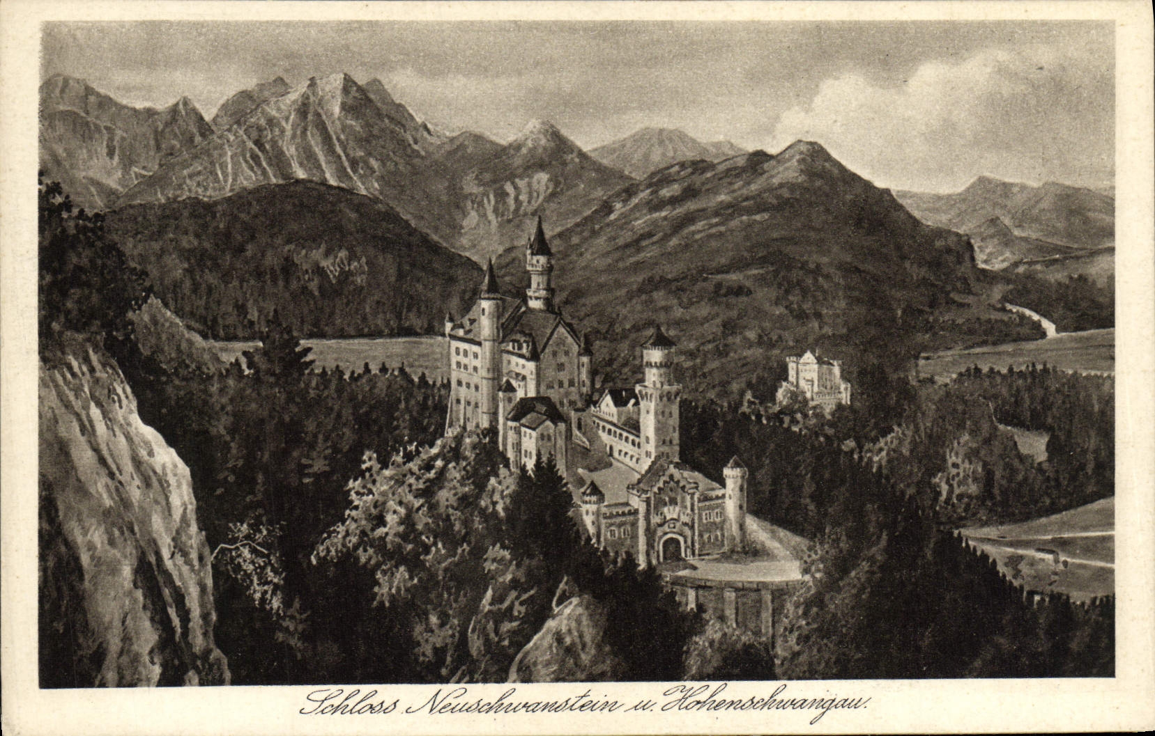 VINTAGE POSTCARD Scloss Neuschwanstein in Hohenschangau