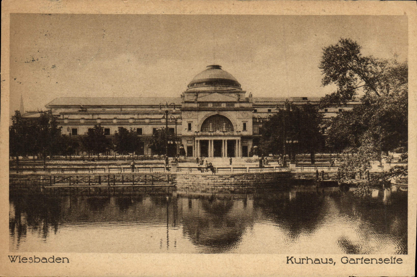 CPA Wiesbaden Kurhaus Gartenseite