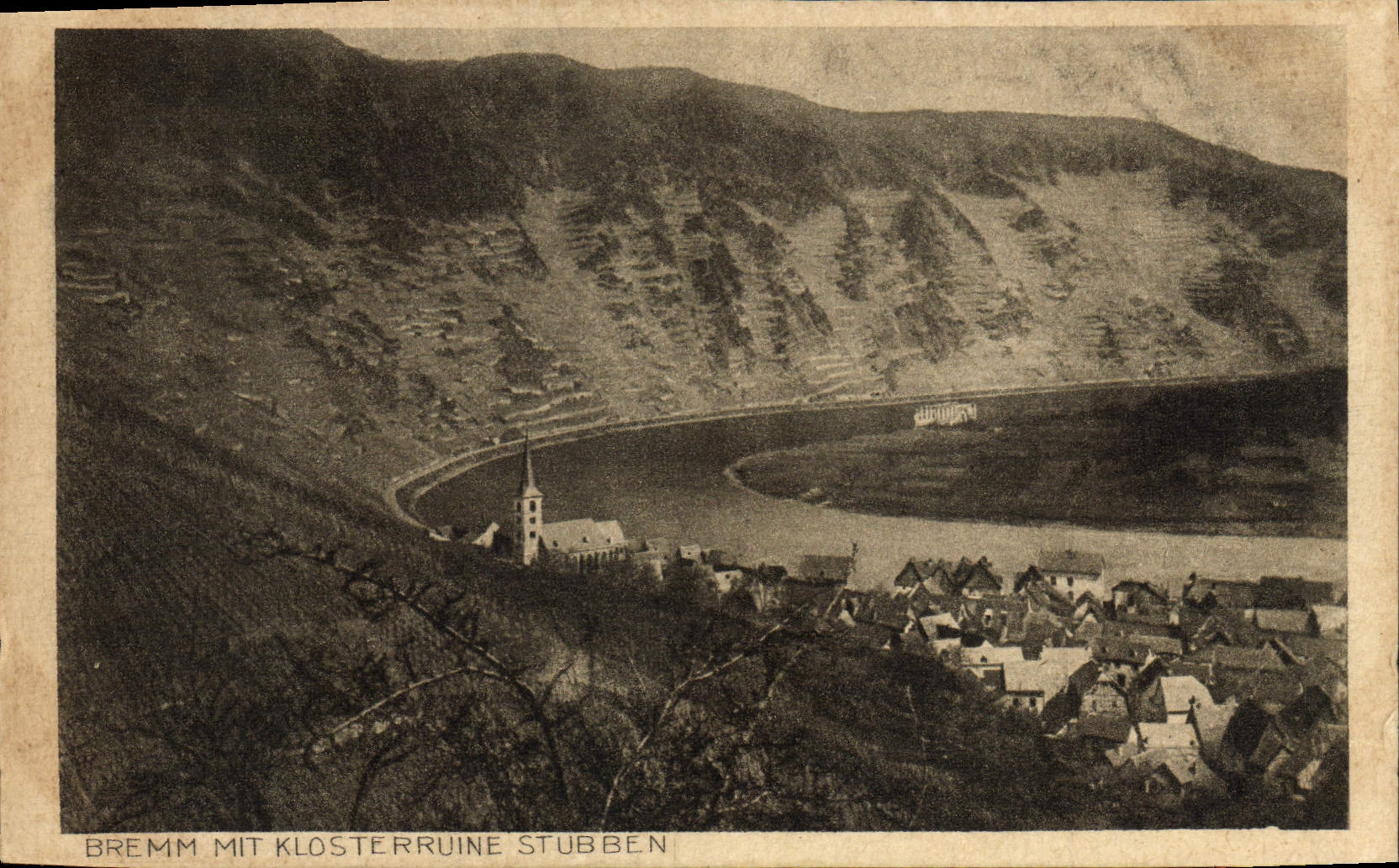 Klosterruine Stubben del MIT de Bremm de la POSTAL de la VENDIMIA