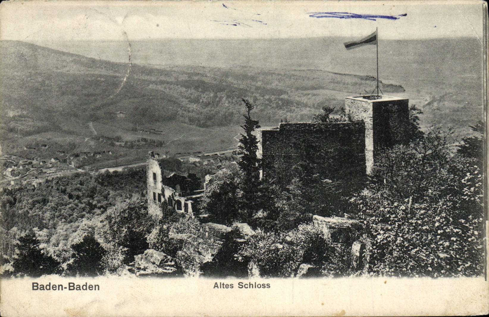 VINTAGE POSTCARD Baden Baden Altes Schloss