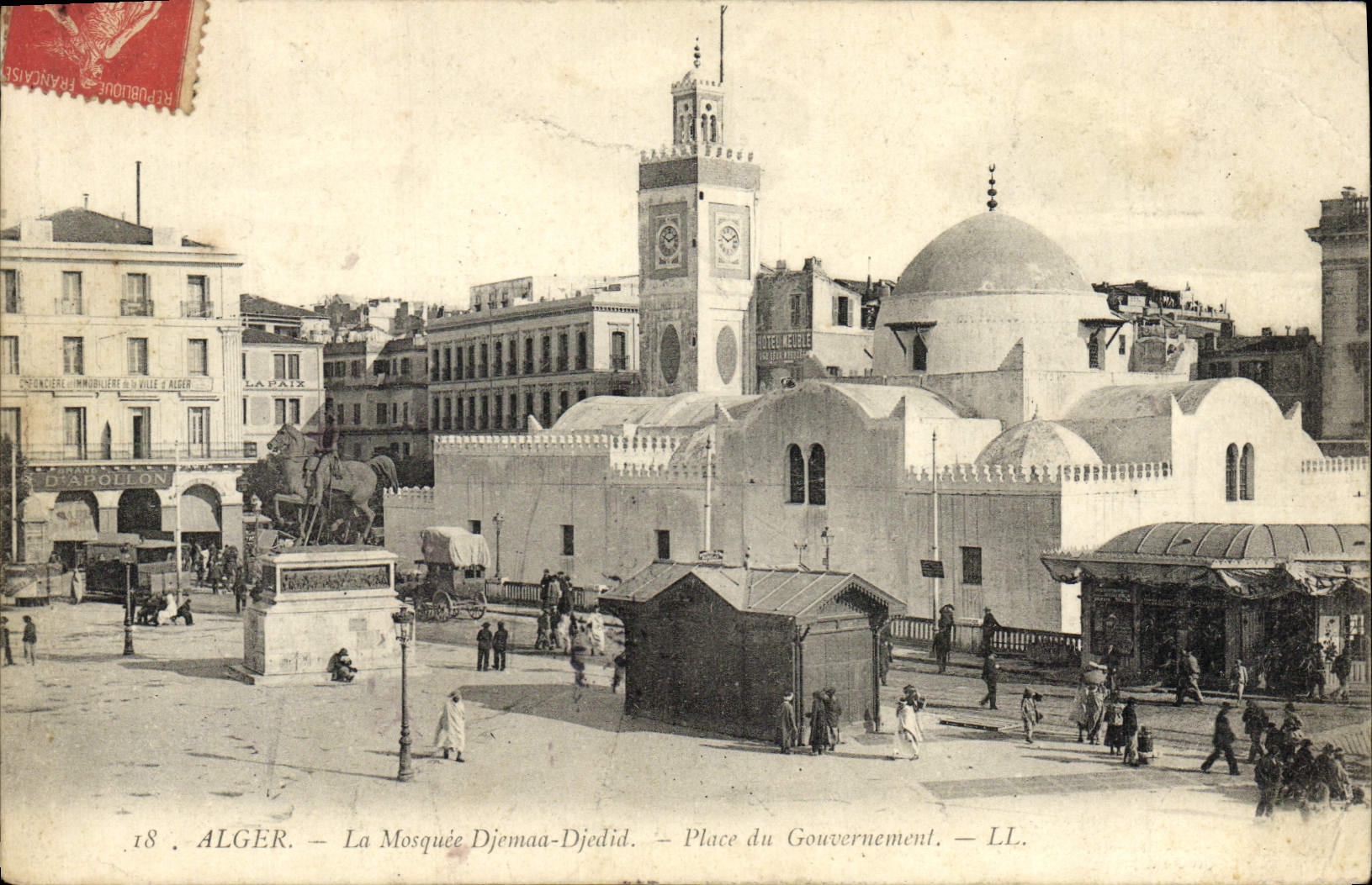 CPA Alger La mosquee Djemaa Djedid Place du gouvernement 