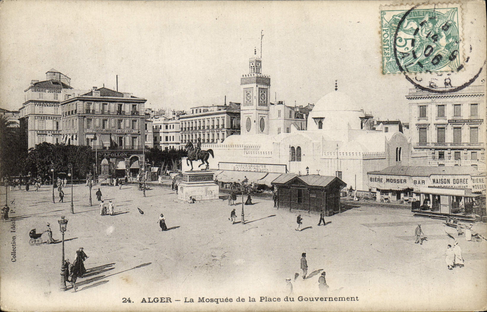 CPA Alger La Mosquee et la place du gouvernement 