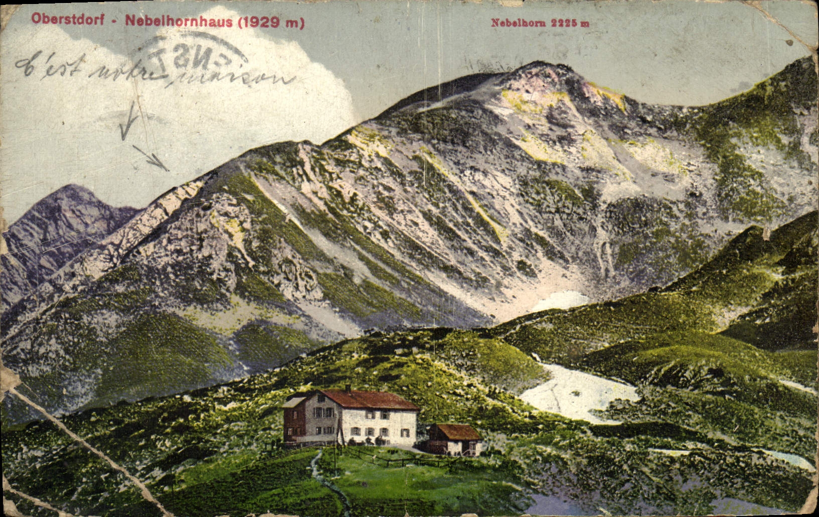 POSTAL Oberstdorf Nebelhornhuaus de la VENDIMIA