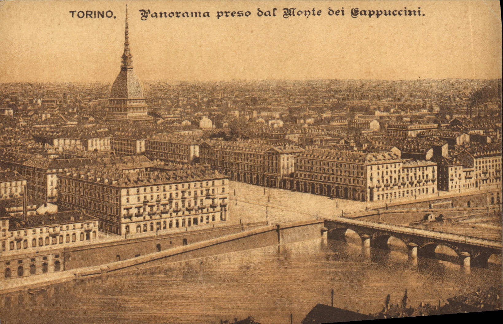 CPA Torino Banorama Preso dal Monte dei Gappuccini
