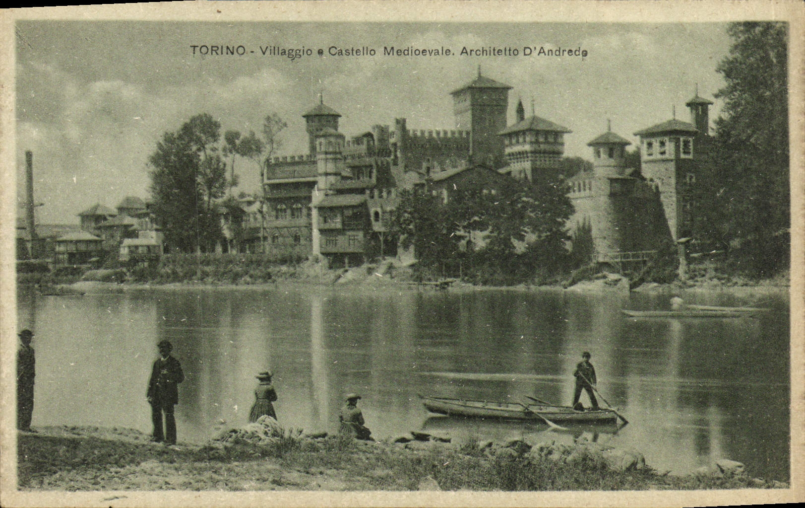 VINTAGE POSTCARD Torino Villageeio E Castello Medieval Architetto D' Andrcde