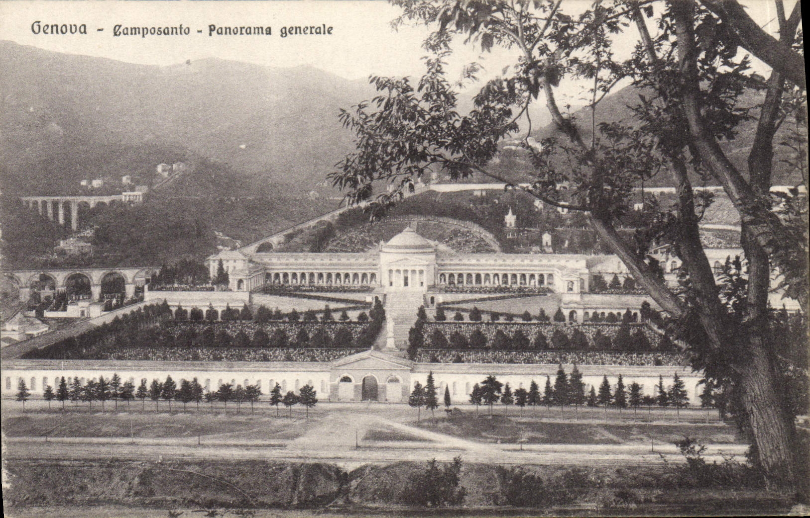 VINTAGE POSTCARD Genova Camposantio Panorama General
