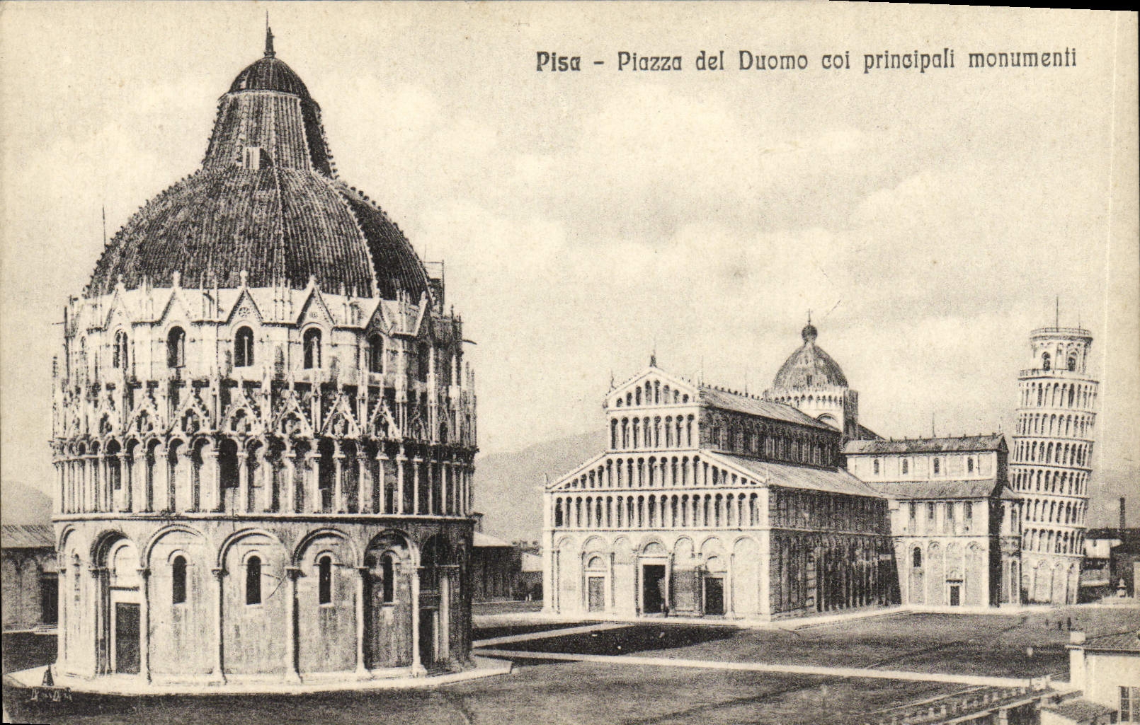 VINTAGE POSTCARD Piazza LED duomo collar Principali Monumenti Rammed