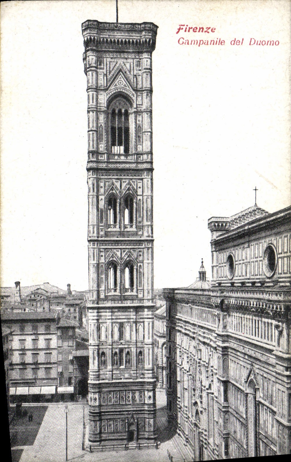 POSTAL Firenze Gampanile Del Duomo de la VENDIMIA
