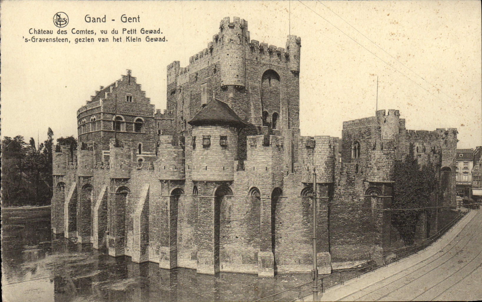 Castillo de Gante de la POSTAL de la VENDIMIA de las cuentas Vu de pequeño Gewad