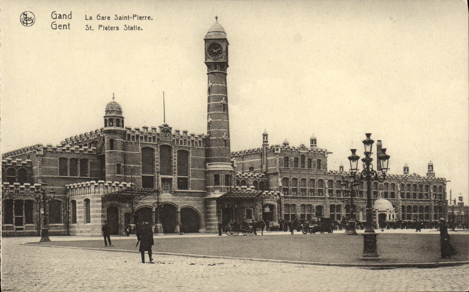 VINTAGE POSTCARD Ghent Train station Saint Pierre