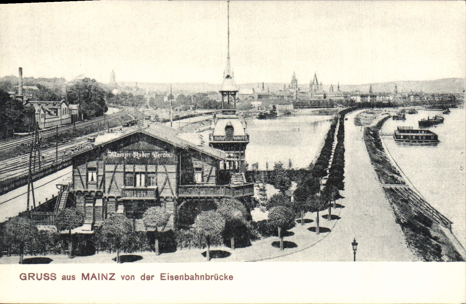CPA Gruss Aus Mainz Von Der Eisenbahnbrucke