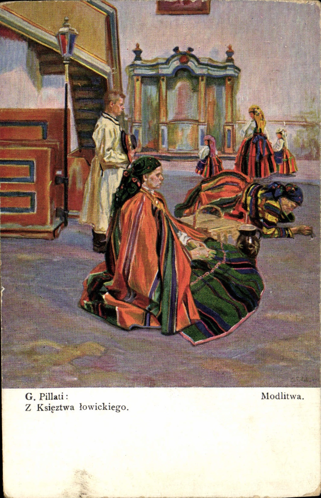 VINTAGE POSTCARD Modlitwa G Pilalti Z Ksieztwa Iowickiego