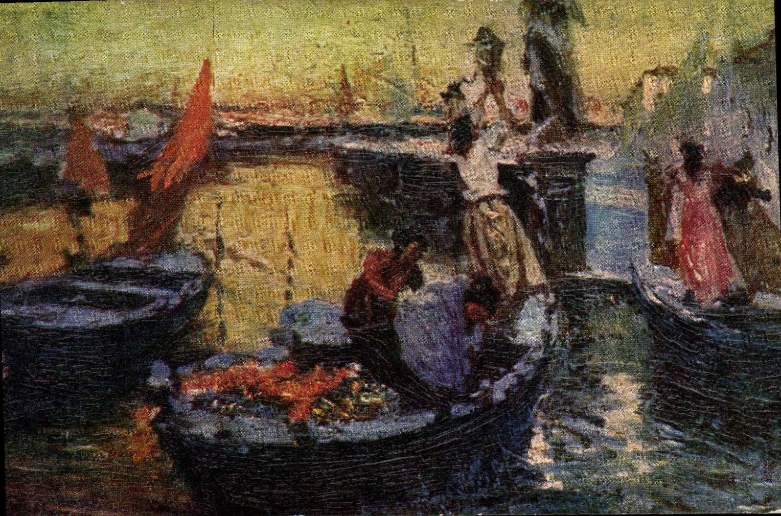 VINTAGE POSTCARD Bazzaro Tramonto In Laguna