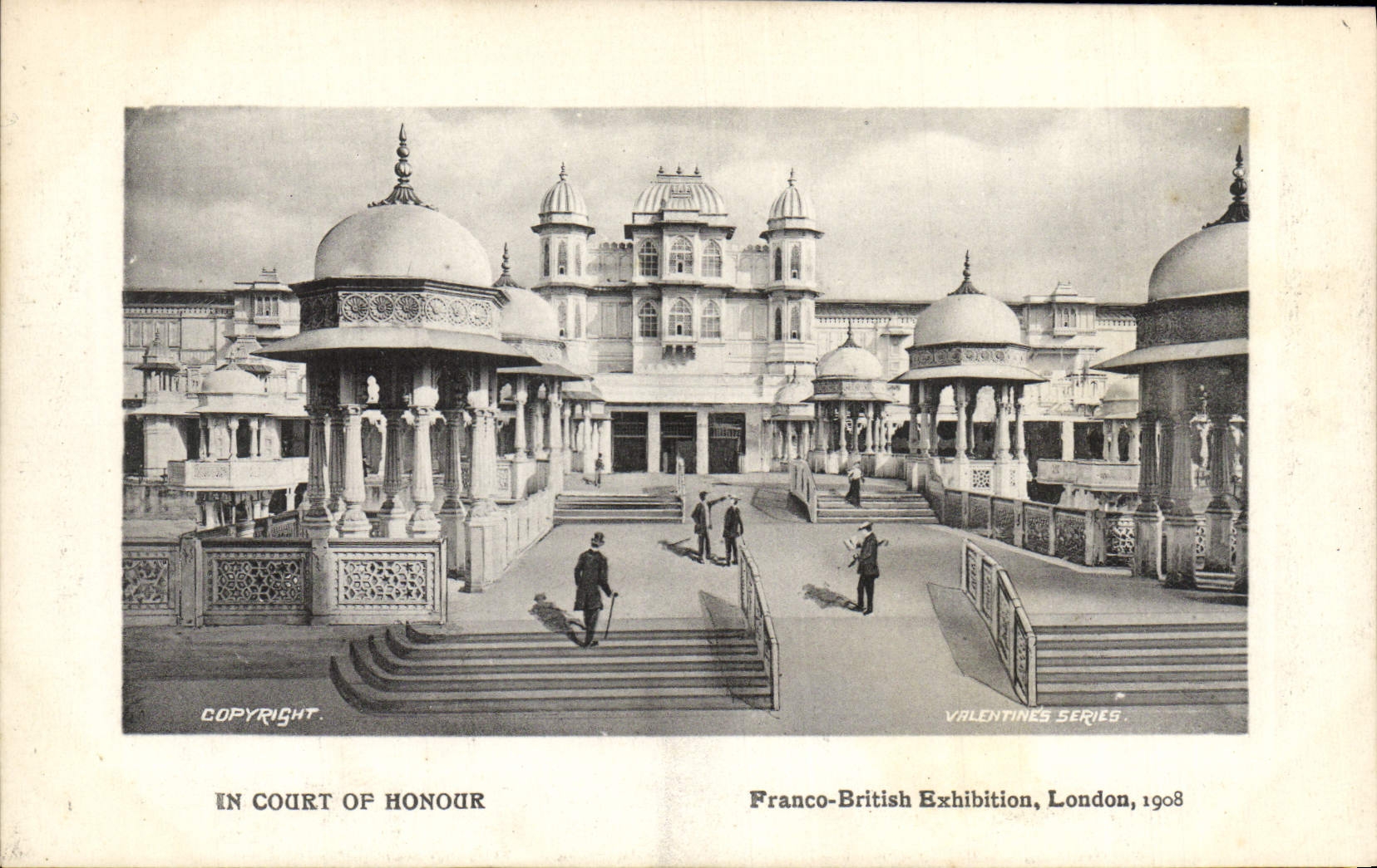 La POSTAL de la VENDIMIA en la exposición británica Londres 1908 de Franco del honor escurr