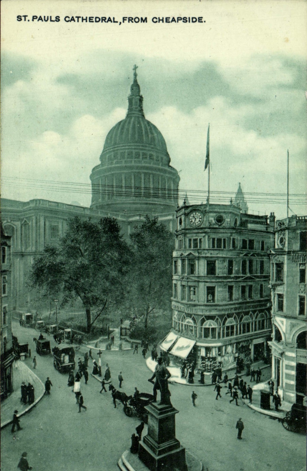 Catedral del St Pauls de la POSTAL de la VENDIMIA de Cheapside