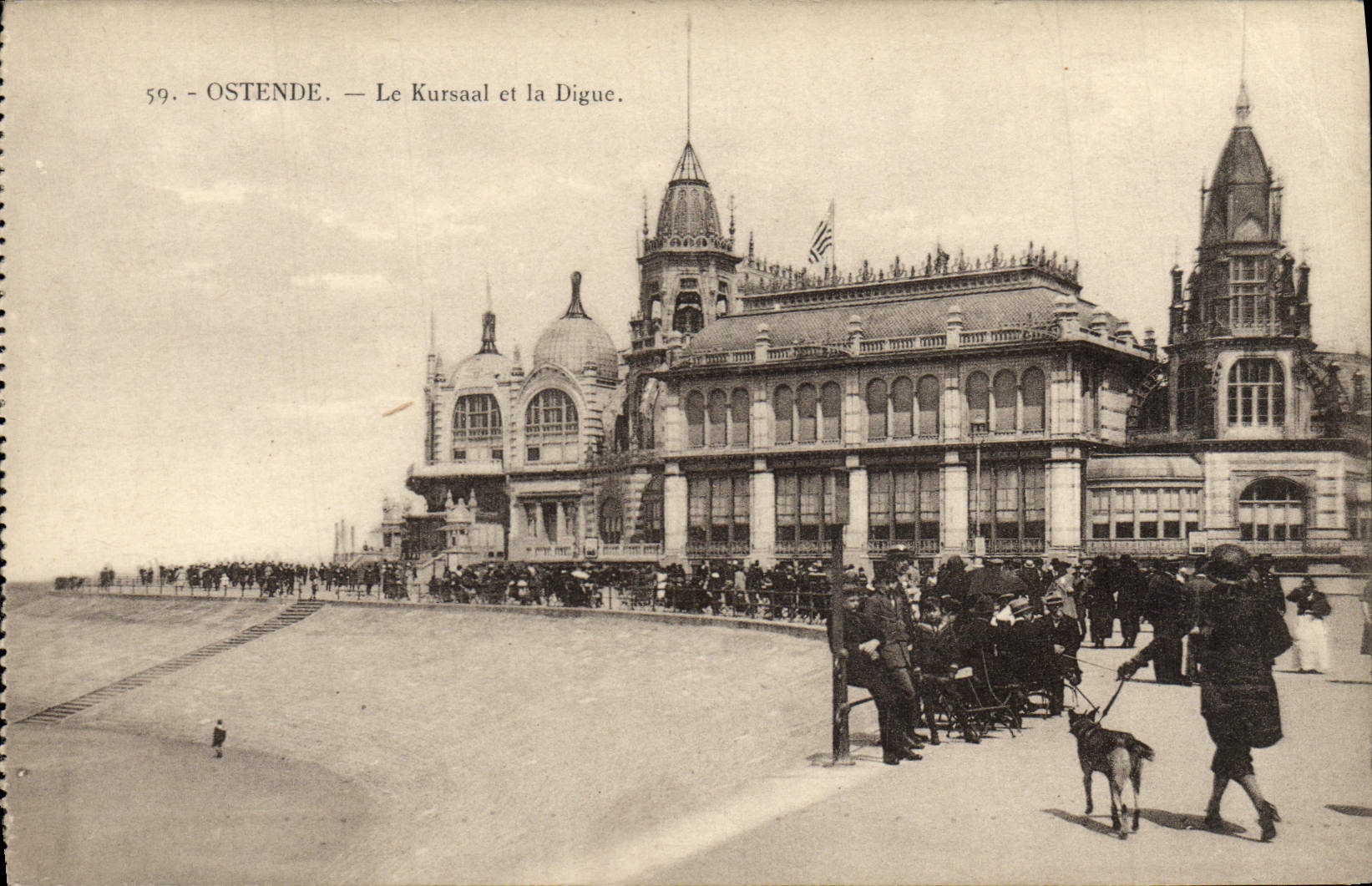 VINTAGE POSTCARD Ostend Kursal And the Dam
