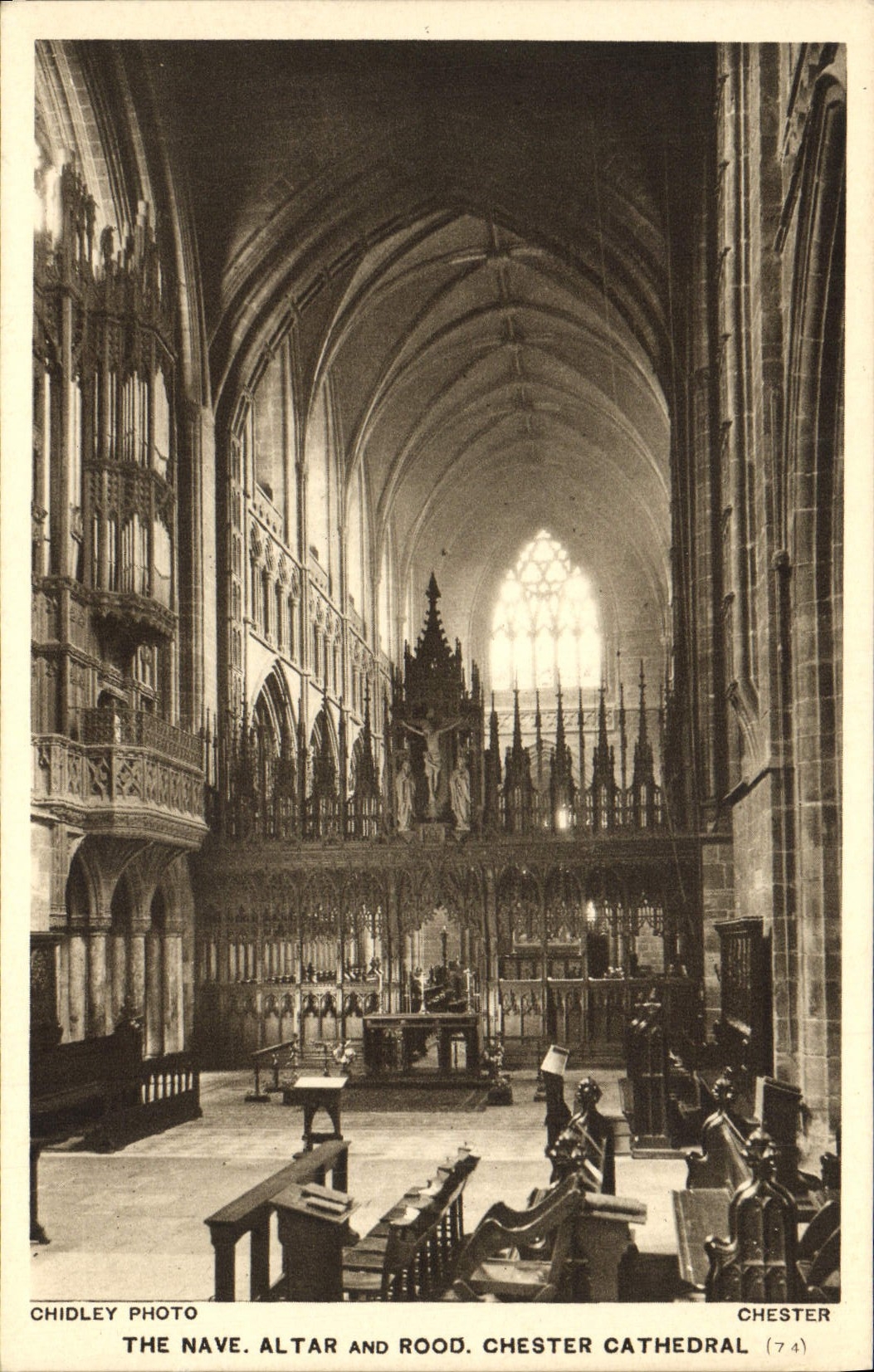 VINTAGE POSTCARD The Nave Altar And Rood Chester Cathedral