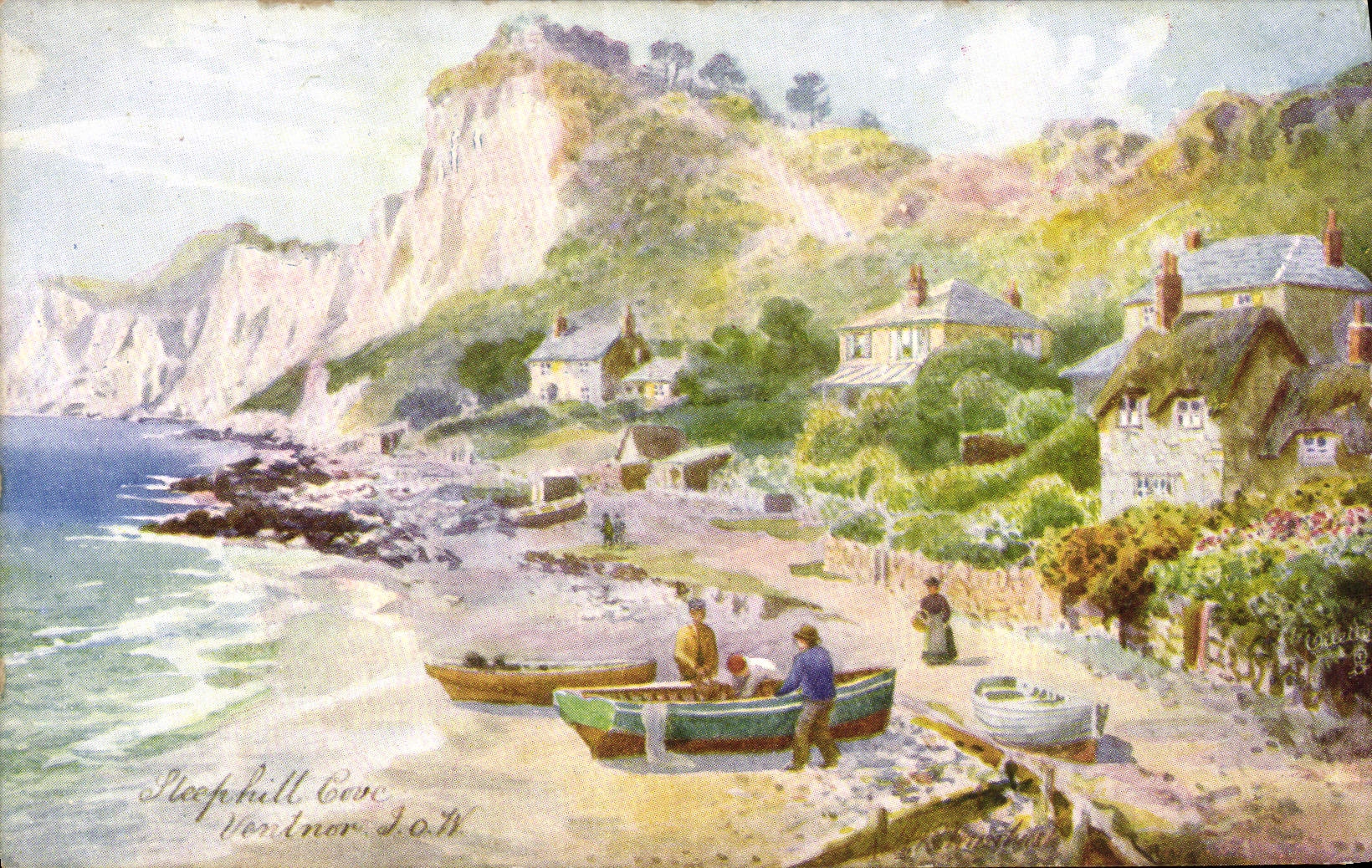 VINTAGE POSTCARD Shephill Cove Ventner isle off Wight