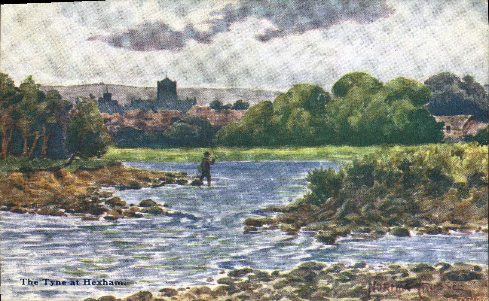 CPA The Tyne At Hexham Peche Pecheur