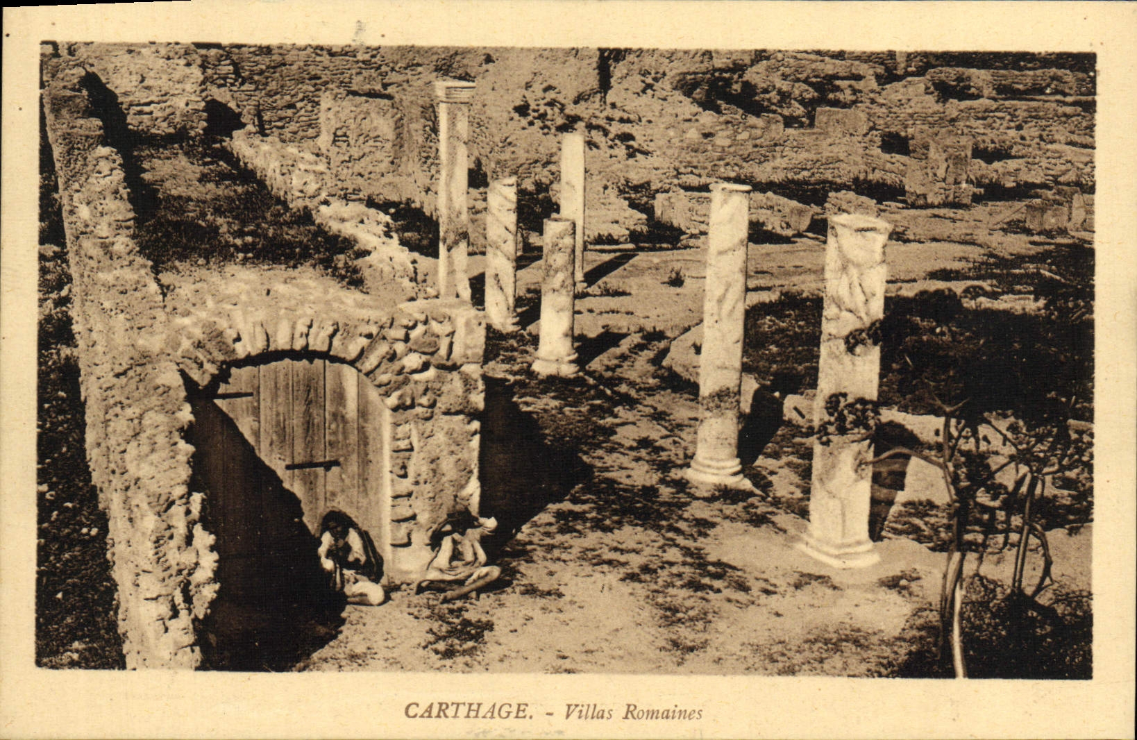 VINTAGE POSTCARD Carthage Roman Villas