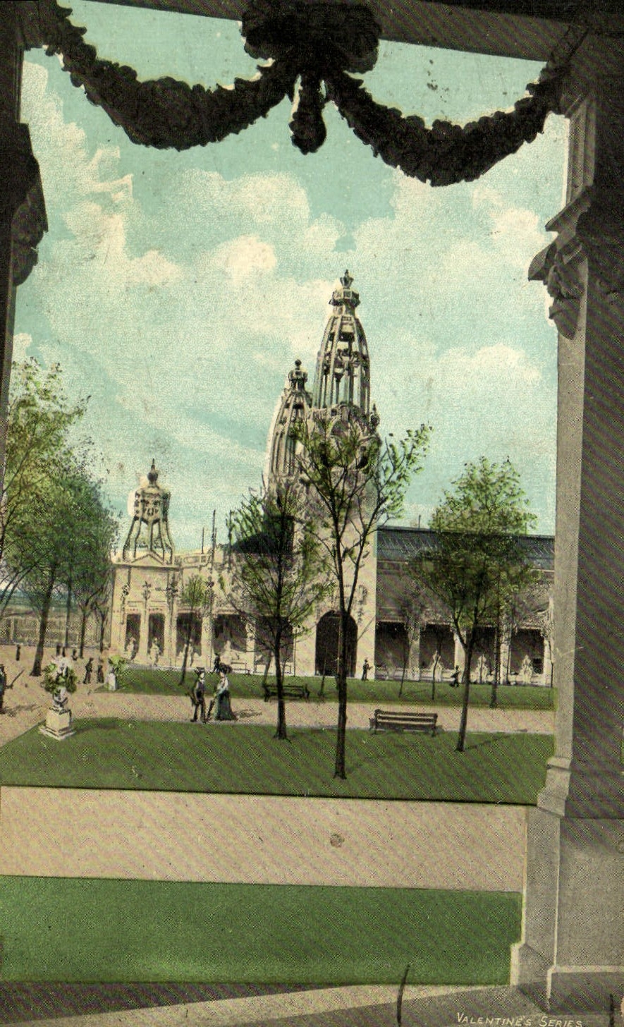 La POSTAL de la VENDIMIA adentro escurr la exposición libre Londres 1908 de Bristish de los artes