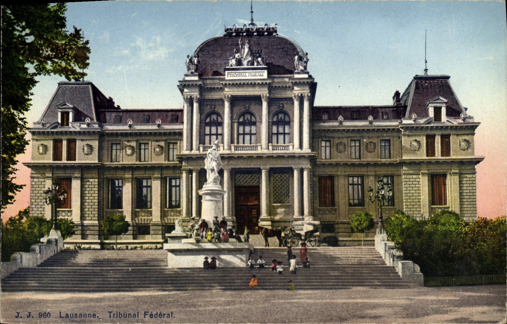 VINTAGE POSTCARD Lausanne Federal court