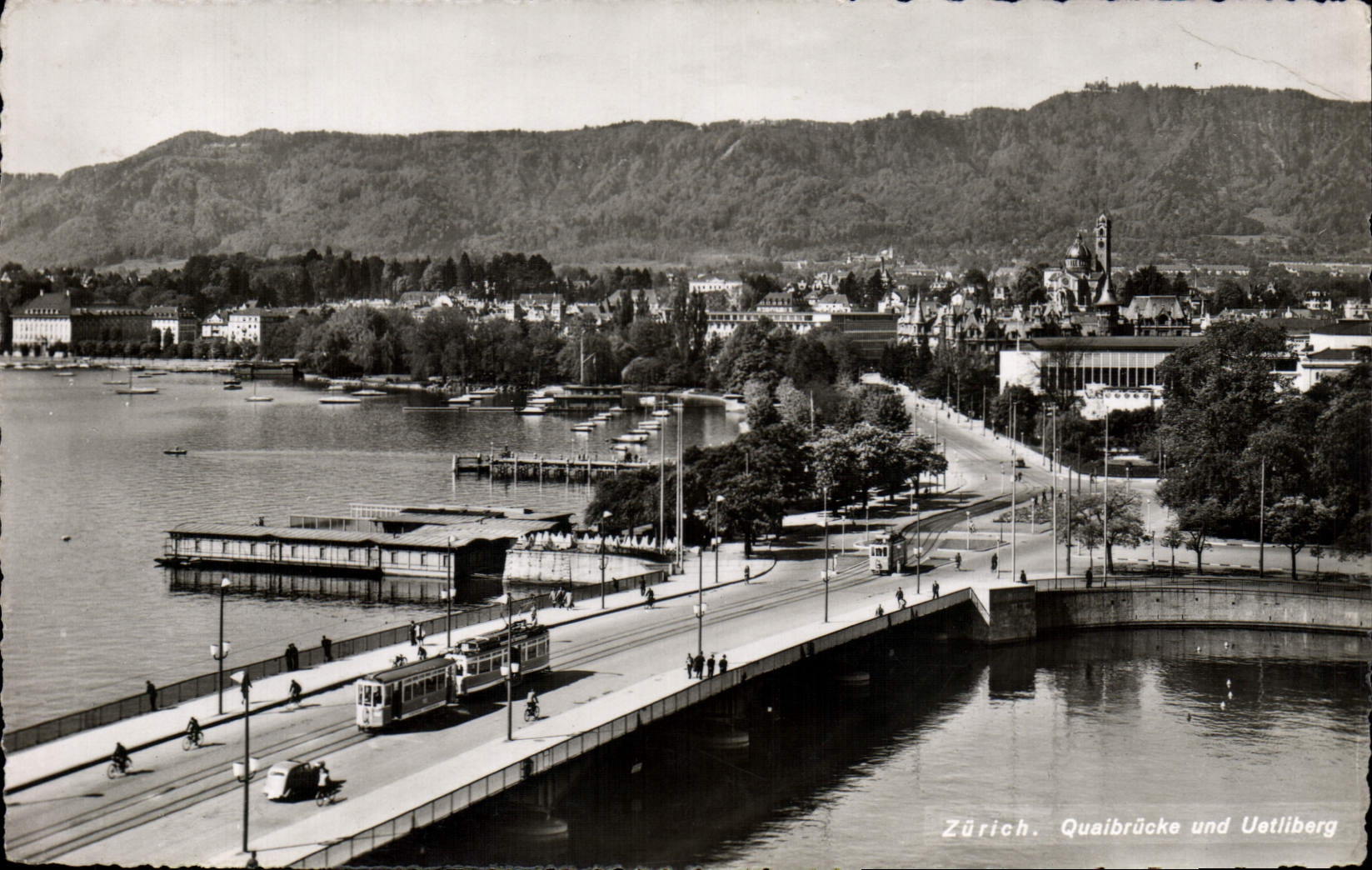MODERN CARD Zurich Quaibrucke Und Uetliberg Tram