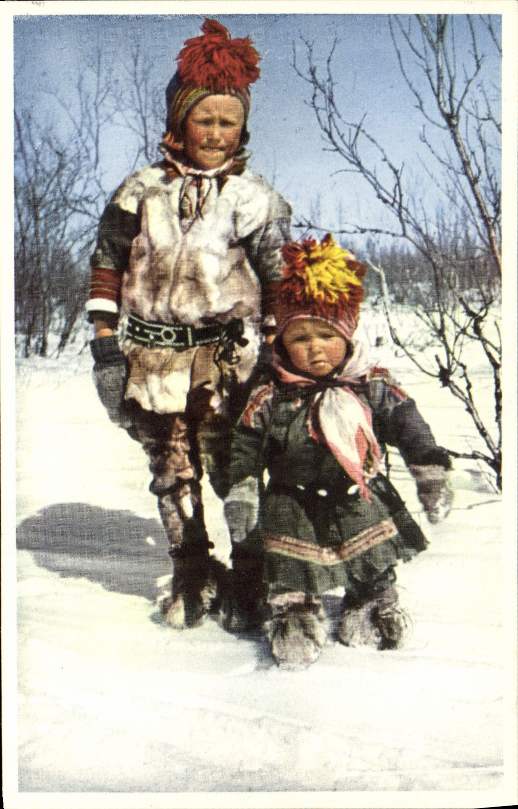 VINTAGE POSTCARD Lappish Folklore Finland Children