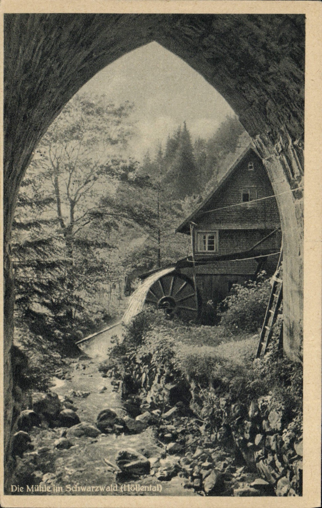 VINTAGE POSTCARD Die Muhie Im Schwarzwald Hollental
