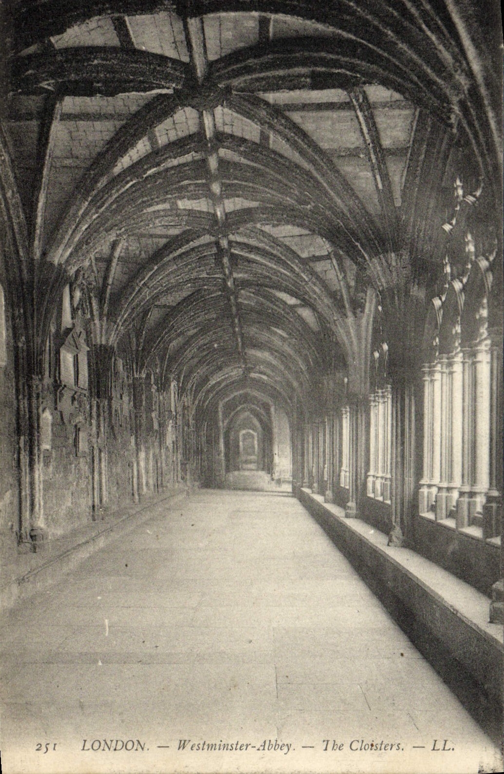 Abadía de Londres Westminster de la POSTAL de la VENDIMIA los claustros