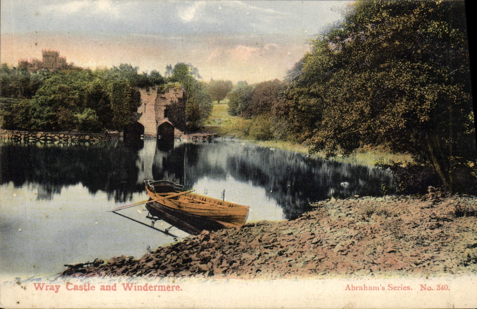 VINTAGE POSTCARD Wray castle and Windermere