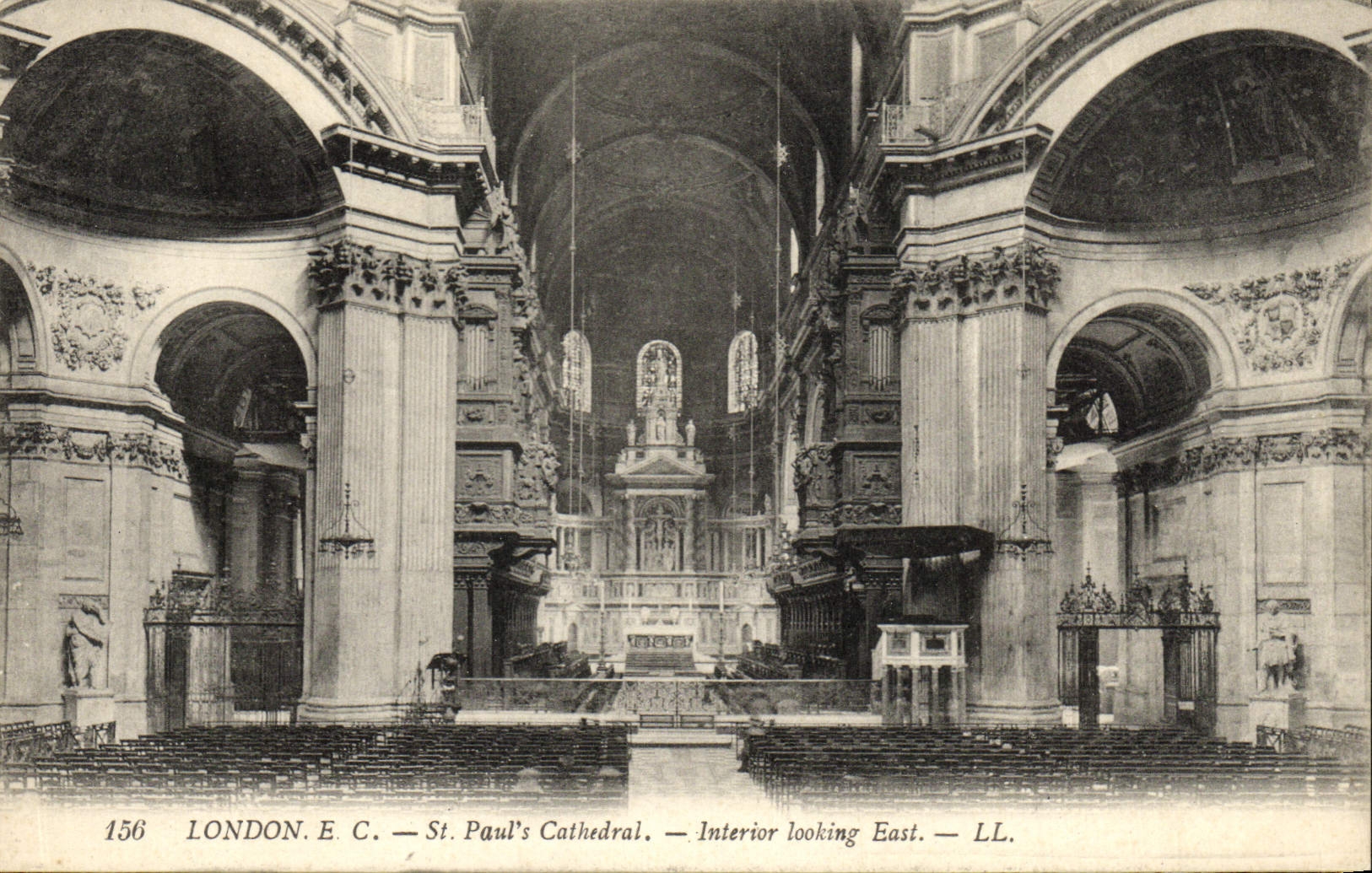 El parecer interior de la catedral de Londres St Paul S de la POSTAL de la VENDIMIA del este