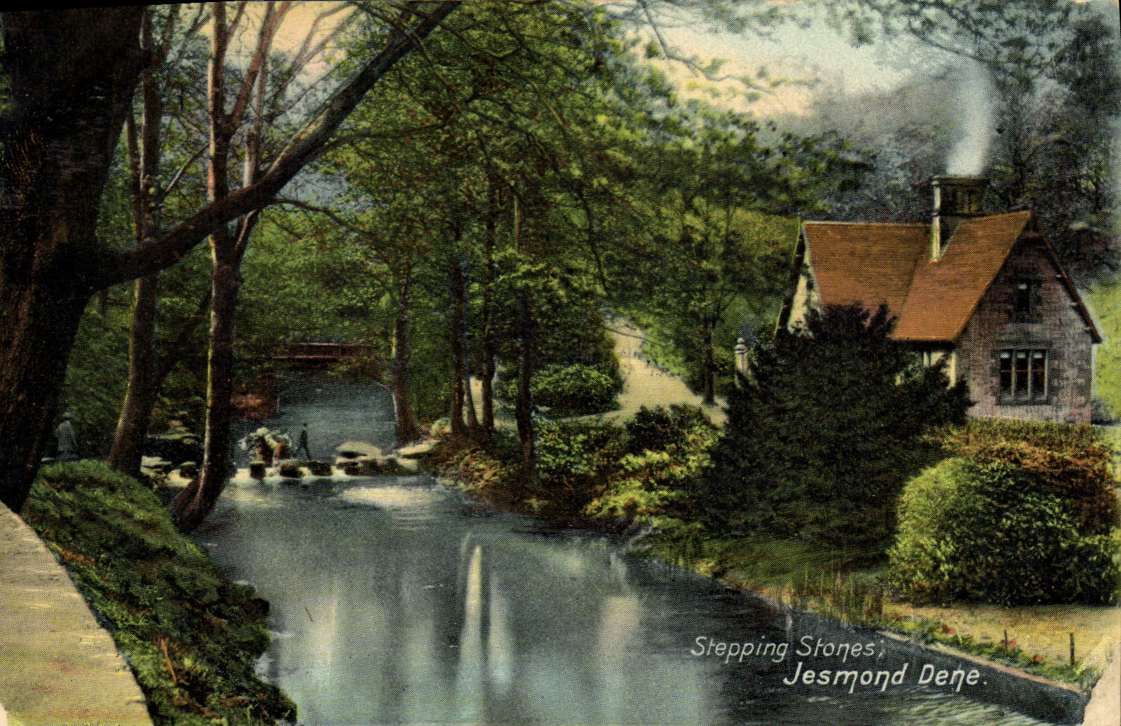 VINTAGE POSTCARD Stepping Stones Jesmond Dene