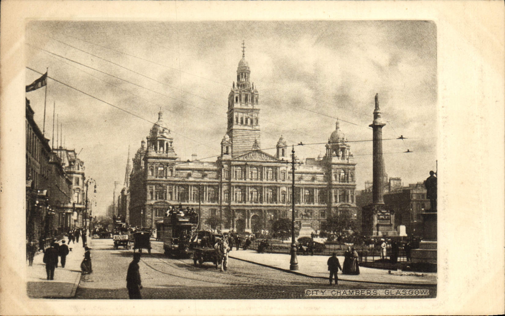 VINTAGE POSTCARD City Glasgow Chambers