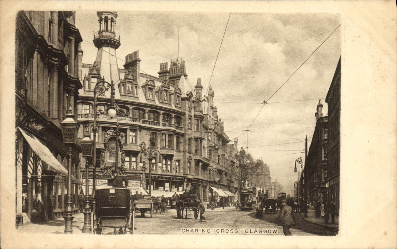 VINTAGE POSTCARD Charing Glasgow Cross-country race