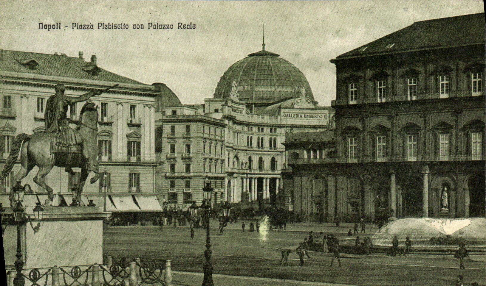 CPA Napoli Plazza Plebiscito Con Palazzo Reale