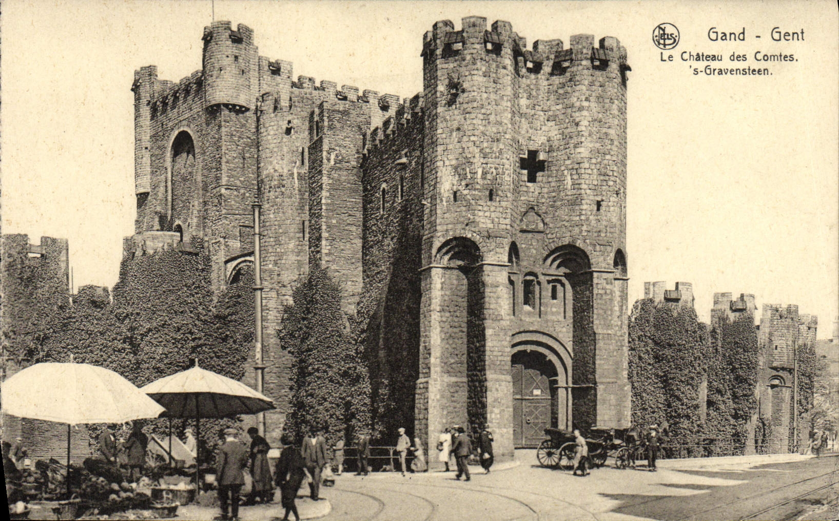 VINTAGE POSTCARD Ghent Race the Castle Of the Counts Marche