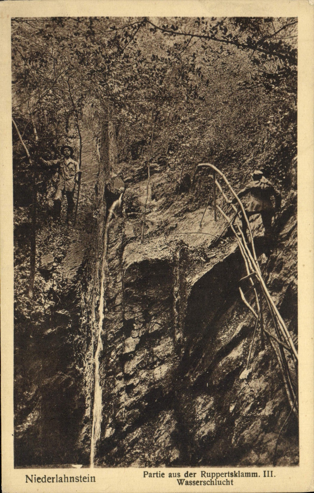 POSTAL Aus dejado Niederlahnstein Der Ruppertsklamm Wasserschlucht de la VENDIMIA