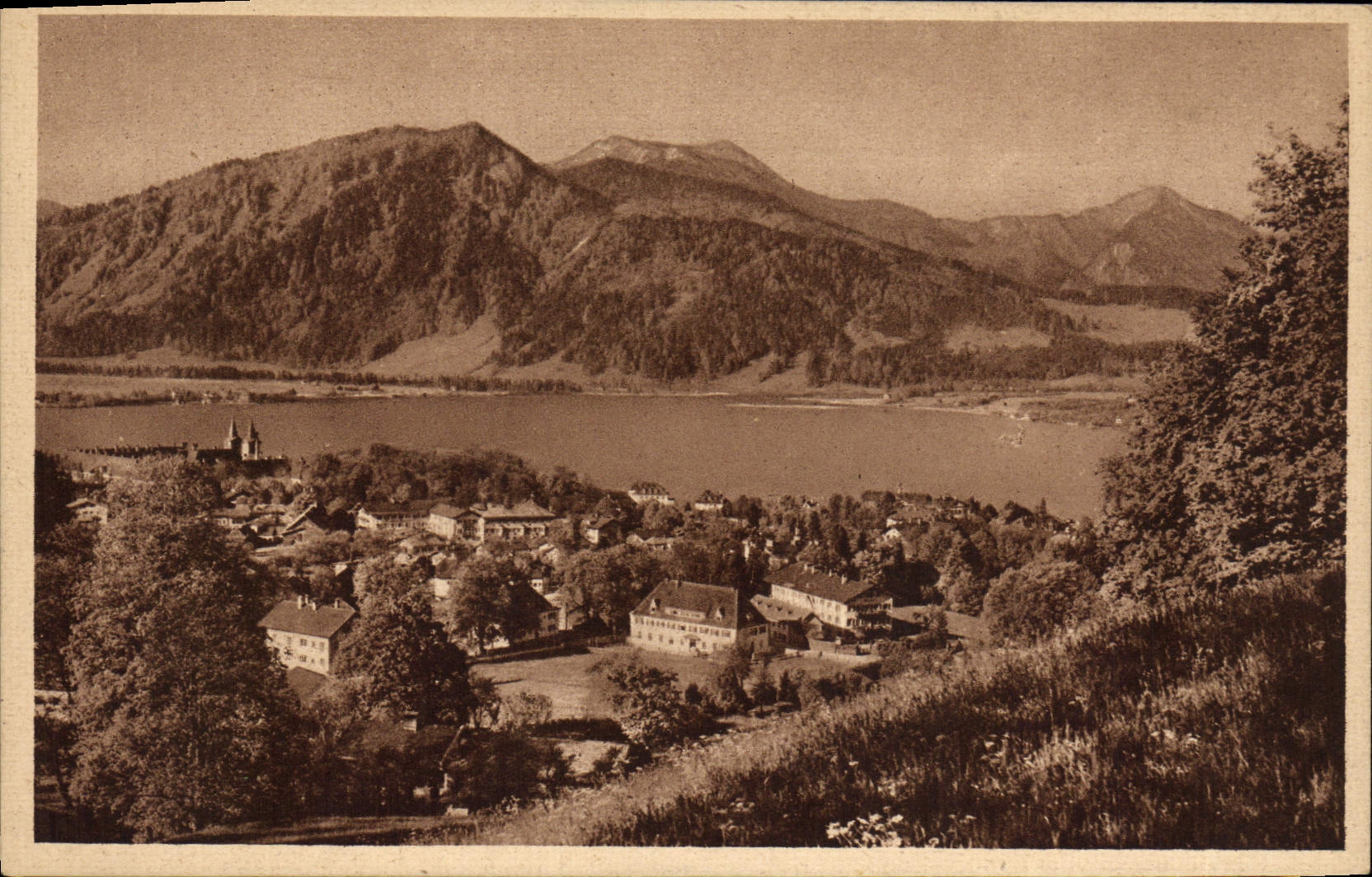 VINTAGE POSTCARD Tegernsee MIT Hirshberg Und Kampen