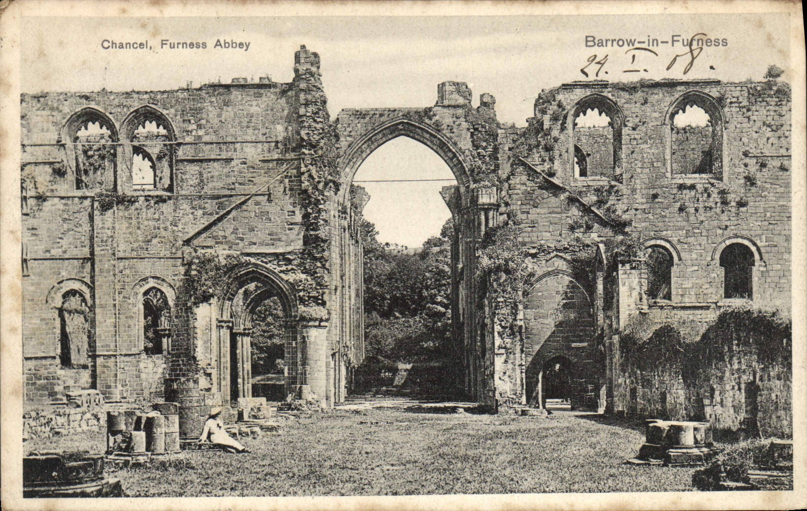 VINTAGE POSTCARD Chancel Furness Abbey Barrow In Furness