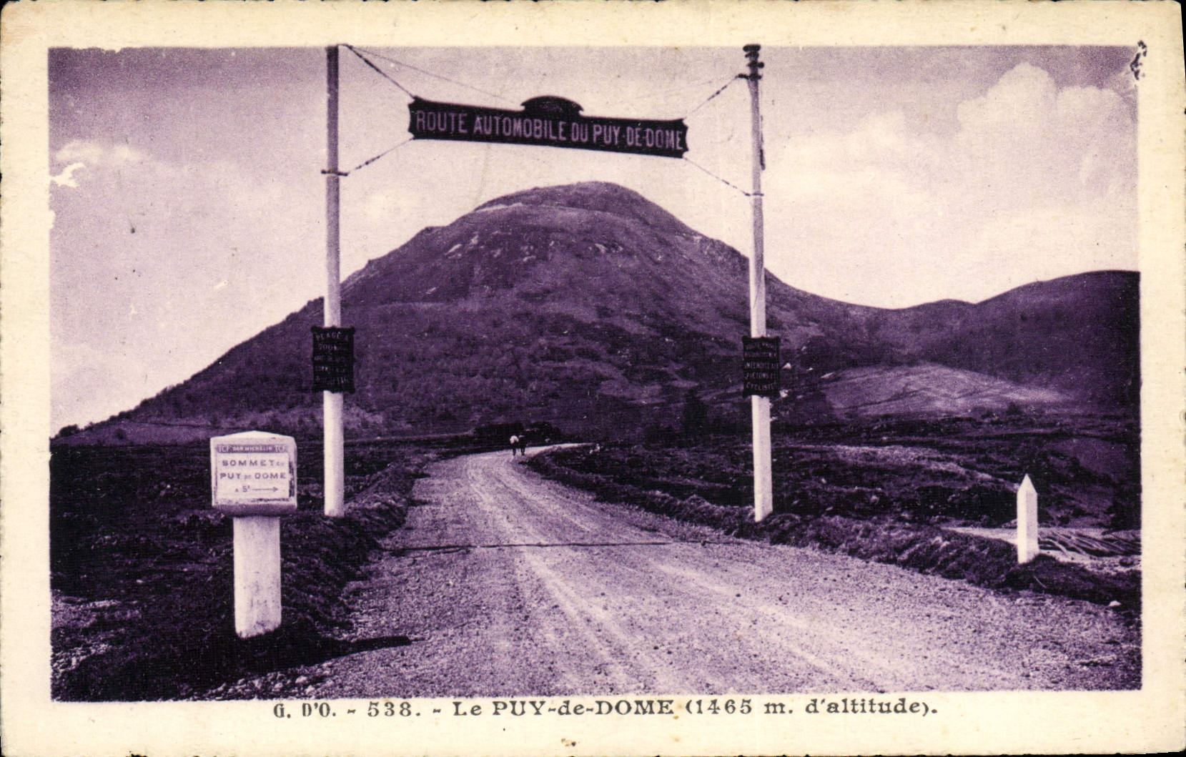 VINTAGE POSTCARD Puy De Dome Road automobile of Puy de Dome